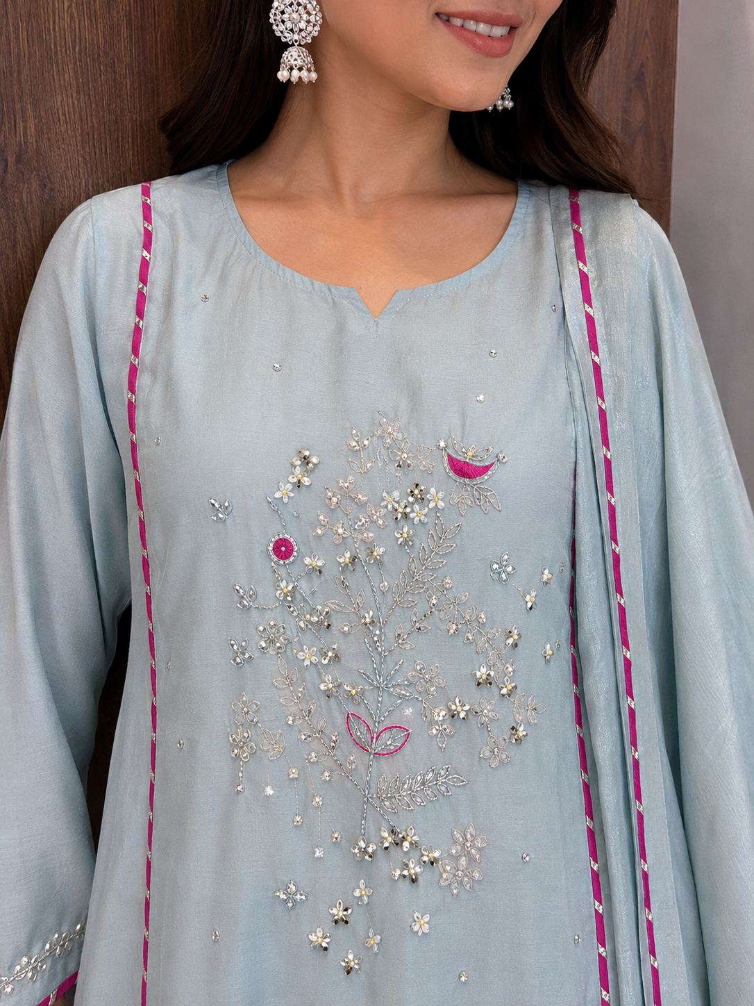 Noor-e-Gul Ice Blue Kurta Set (#93)