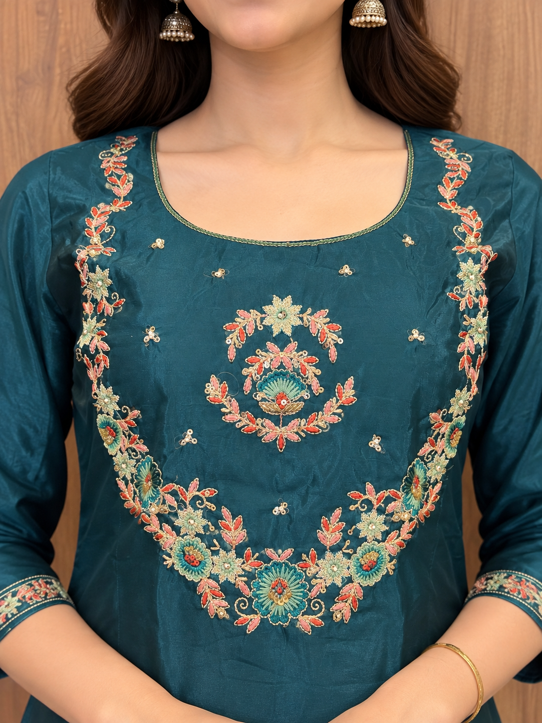 Teal Blossom Sharara Set (#113)