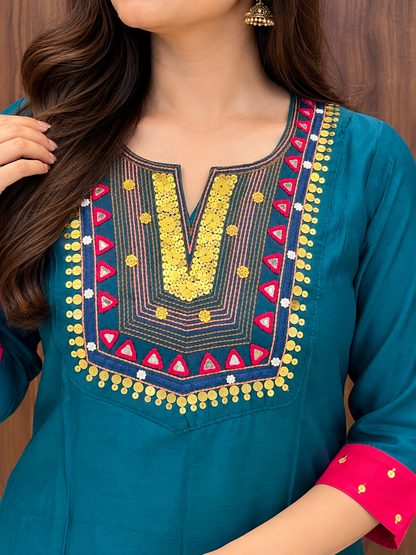 GREEN- RED ANARKALI SET (#157)