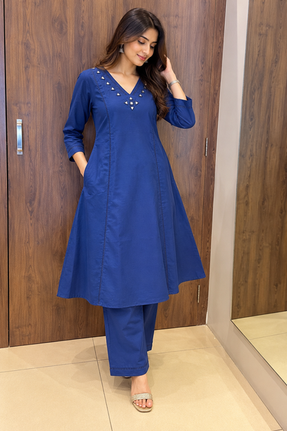 ROYAL CHARM BLUE KURTI PANT (#144)