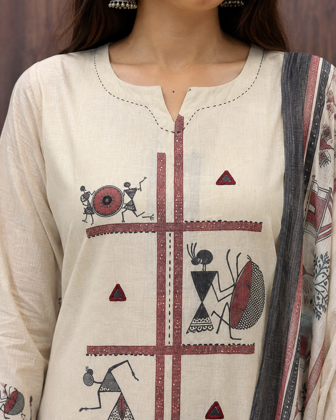 WARLI ART DUPATTA SET (#103)