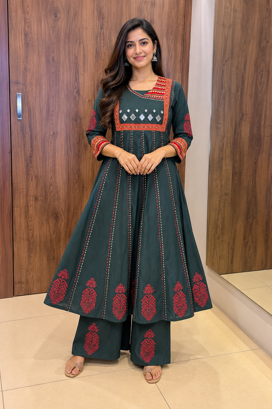 GAMTHI ANARKALI KURTI PANT SET (#145)
