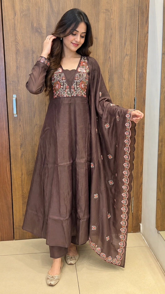 Cocoa Garden Anarkali Set (#111)
