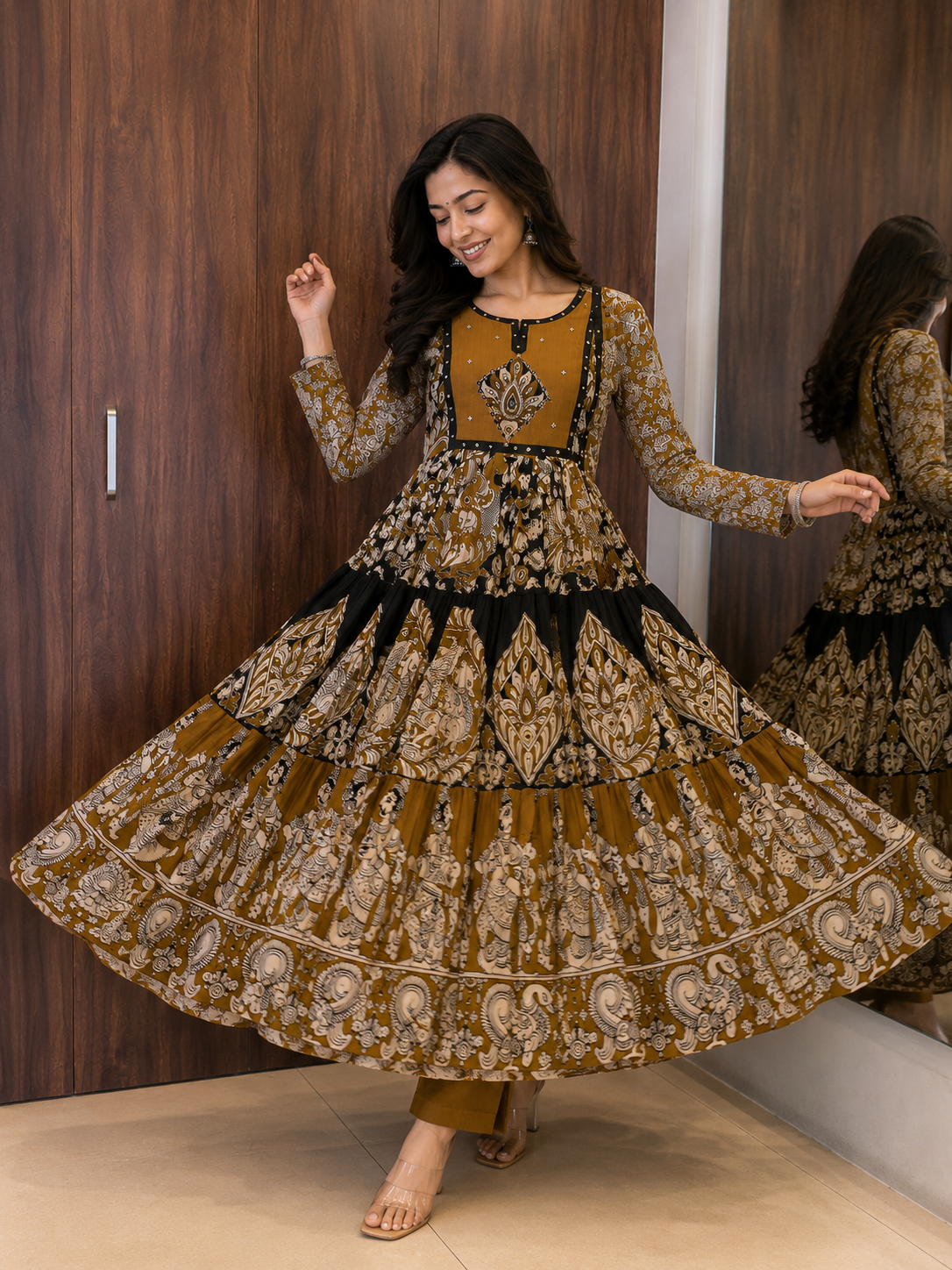 “Kalamkari Royale Anarkali Pant Dupatta Set” (#91)