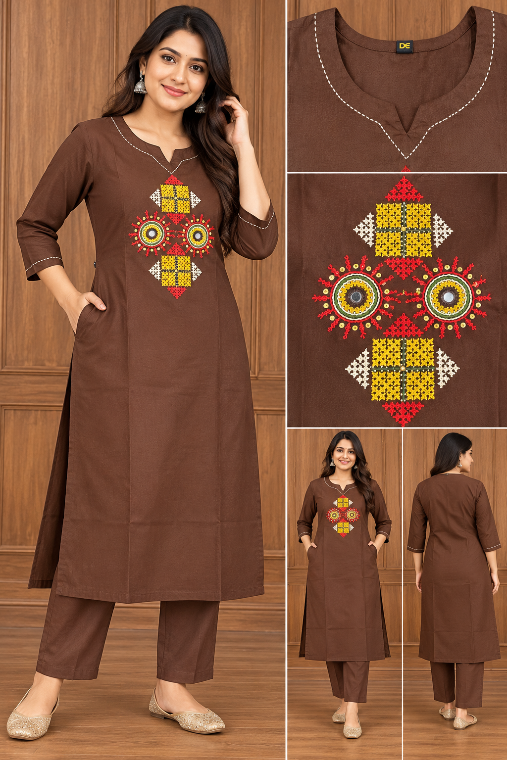 BROWN EMBRODARI DUPATTA SET (#131)