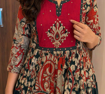 Heritage Kalamkari Anarkali Set (#92)
