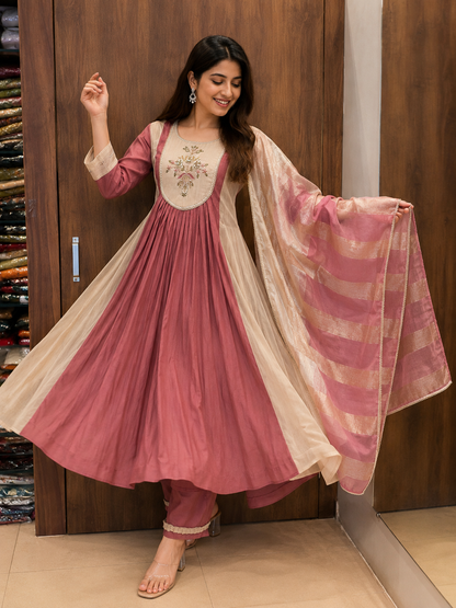 BLUSH BLOOM ANARKALI SET (#87)