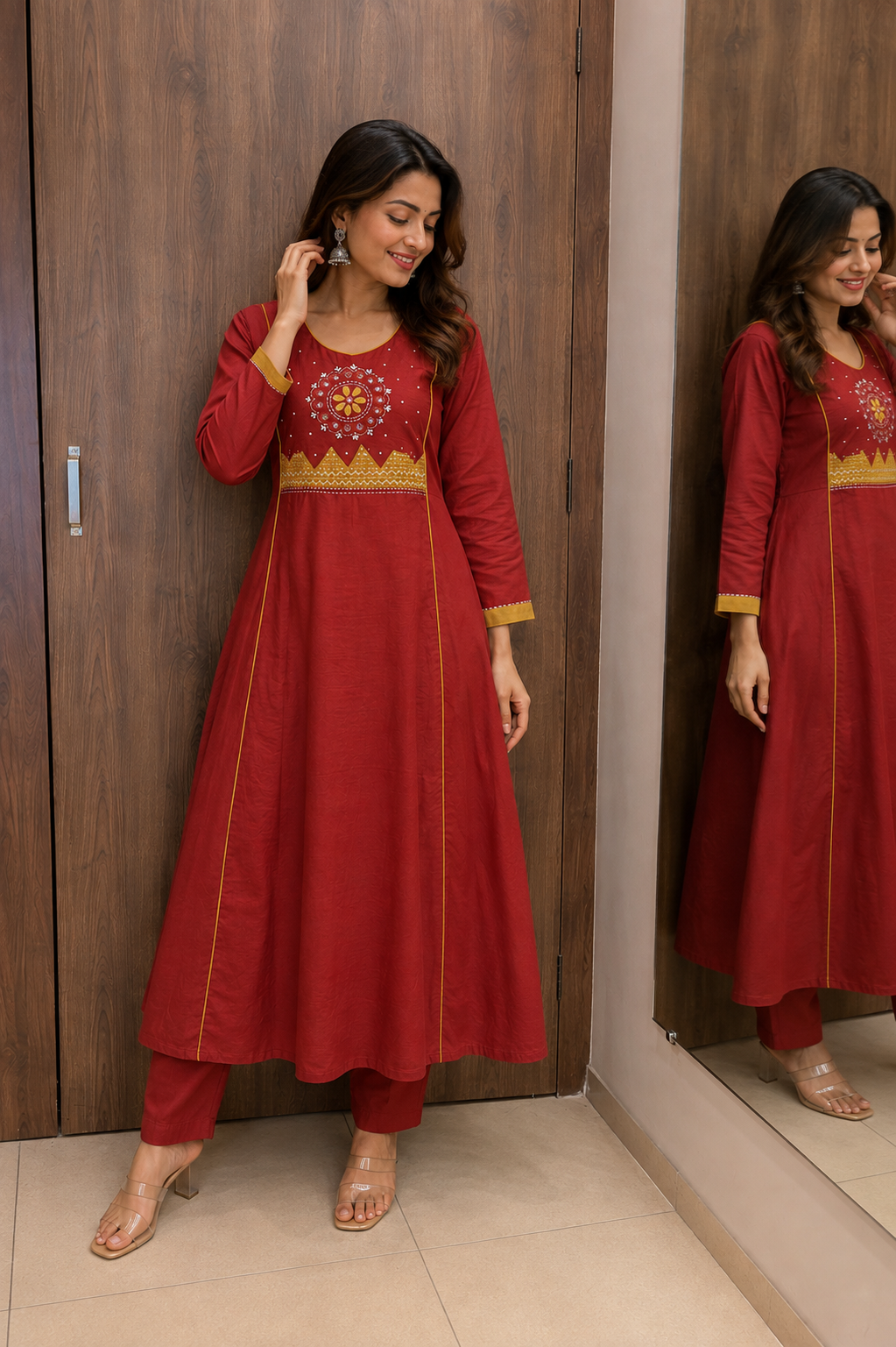 RUST GAMTHI DUPATTA SET (#96)