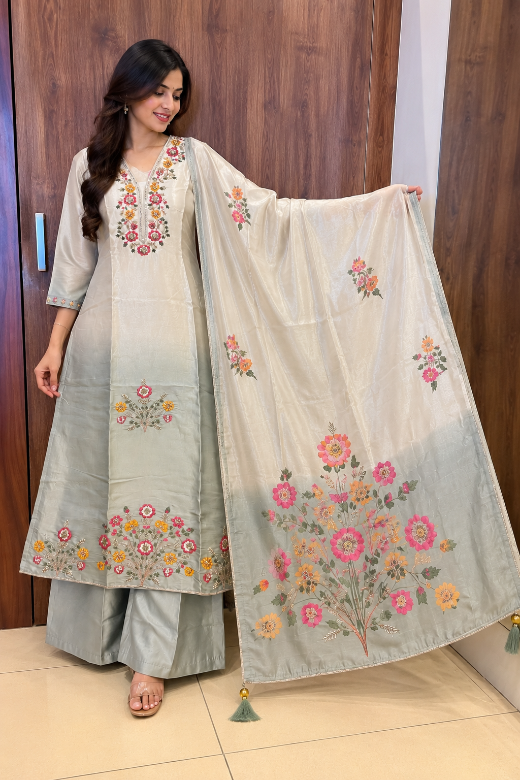 SAGA BLOSSOM DUPPATA SET (#150)
