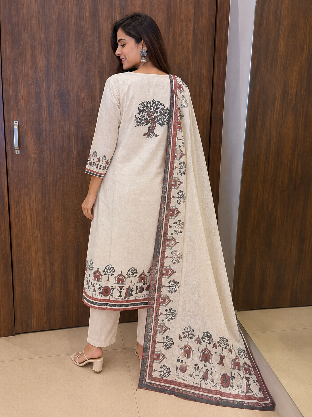 WARLI ART DUPATTA SET (#103)