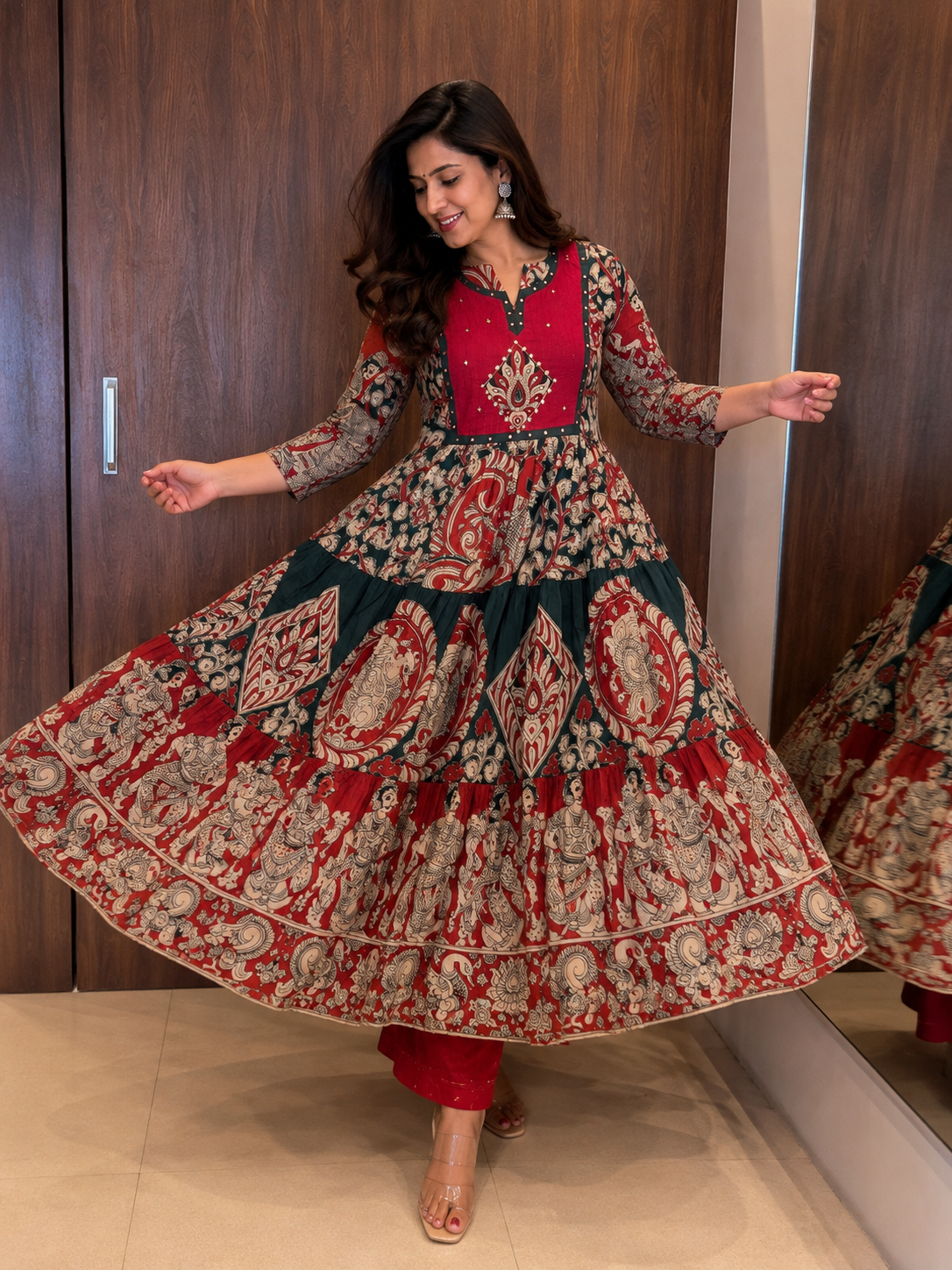Heritage Kalamkari Anarkali Set (#92)