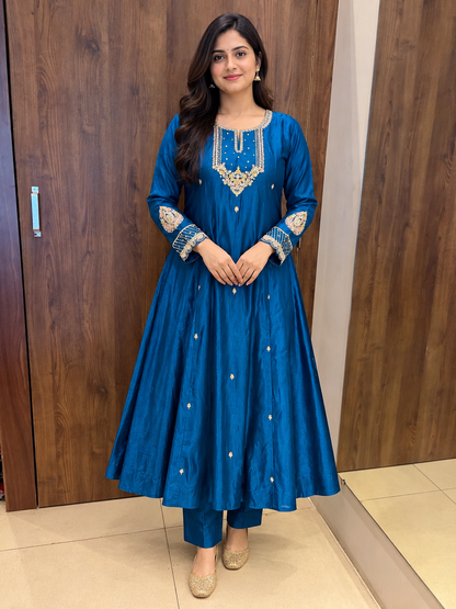 ROYAL BLUE ANARKALI SET (#162)