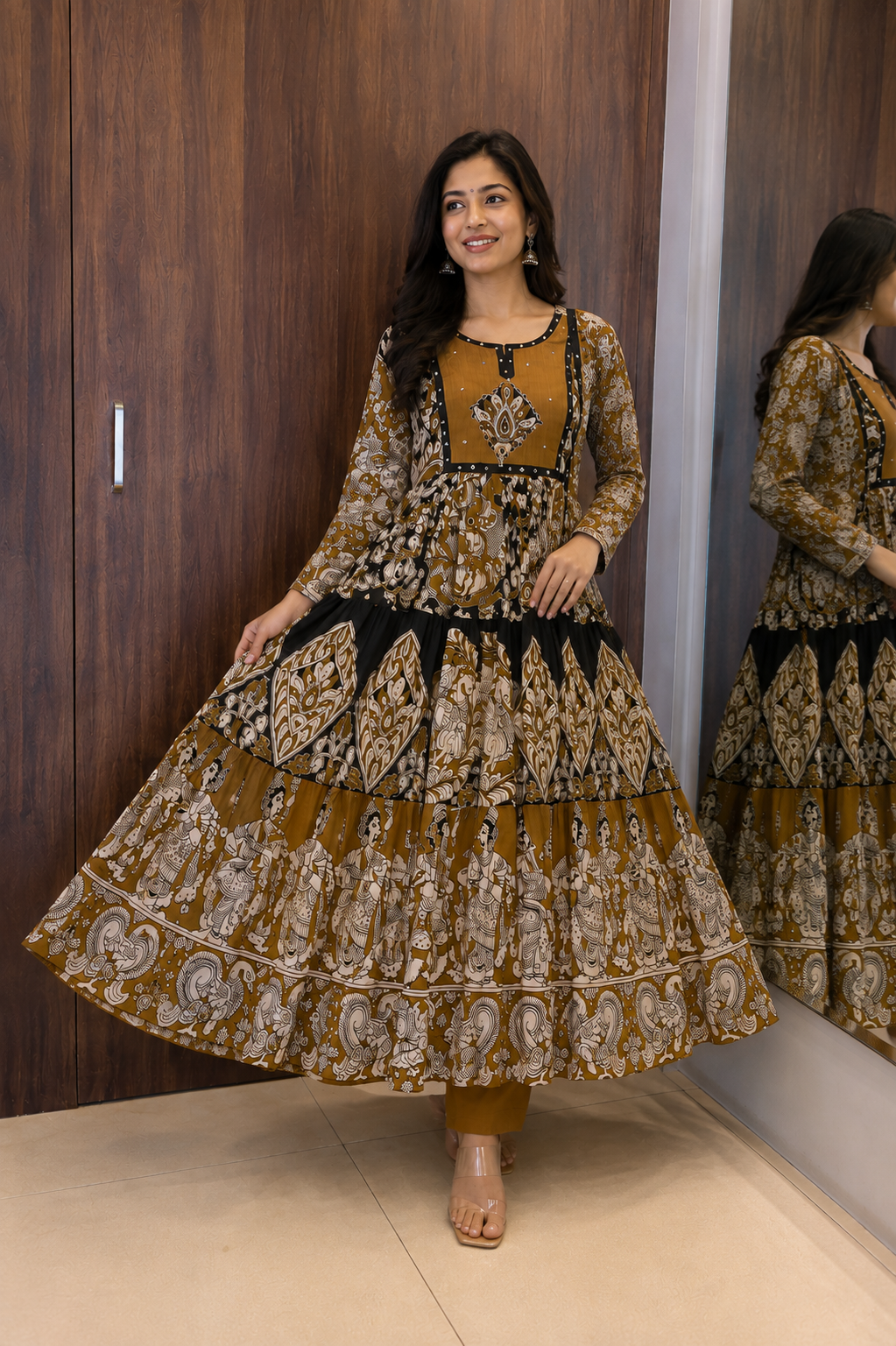 “Kalamkari Royale Anarkali Pant Dupatta Set” (#91)