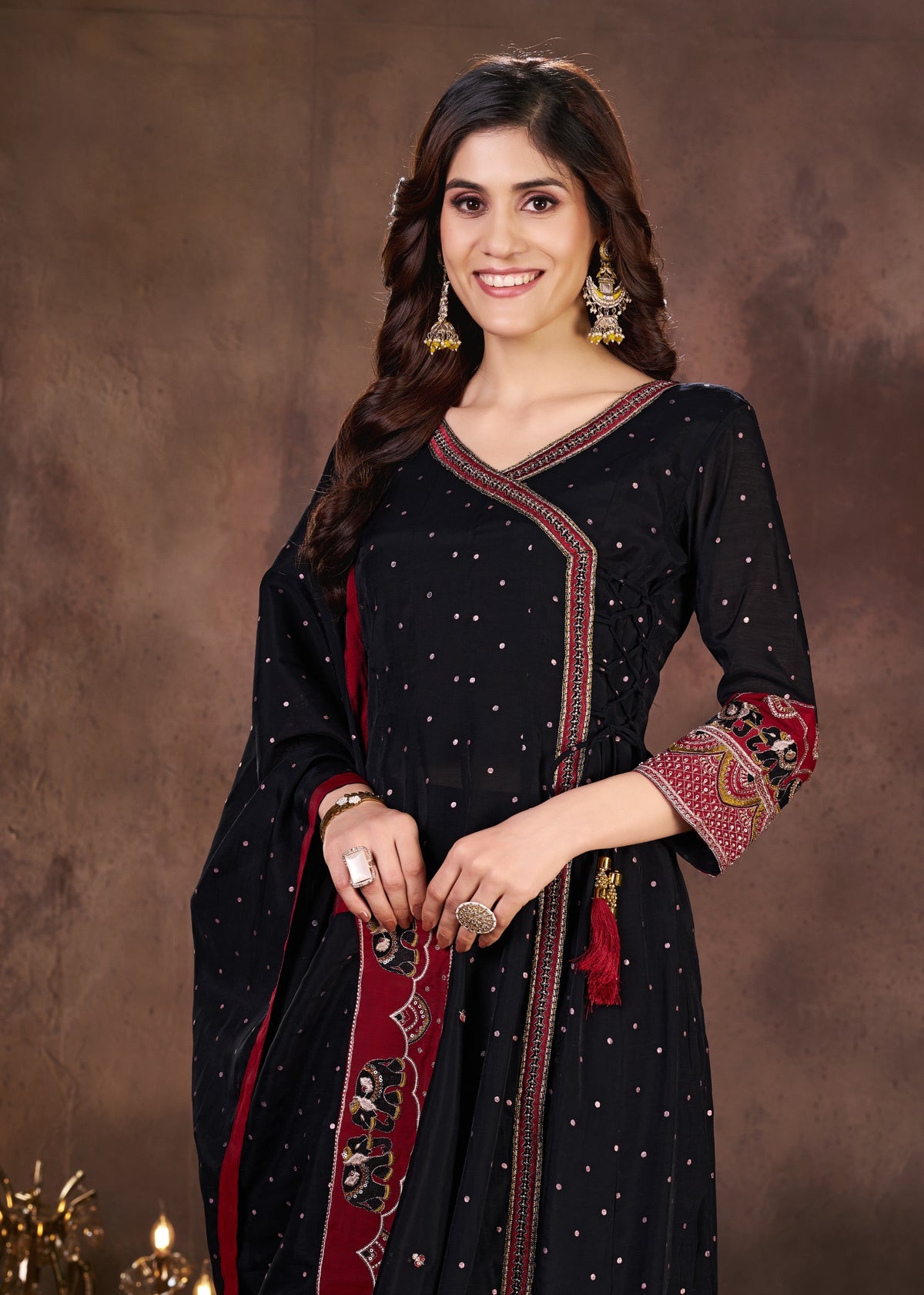 BLACK ANGARKHA ANARKALI SET (#163)