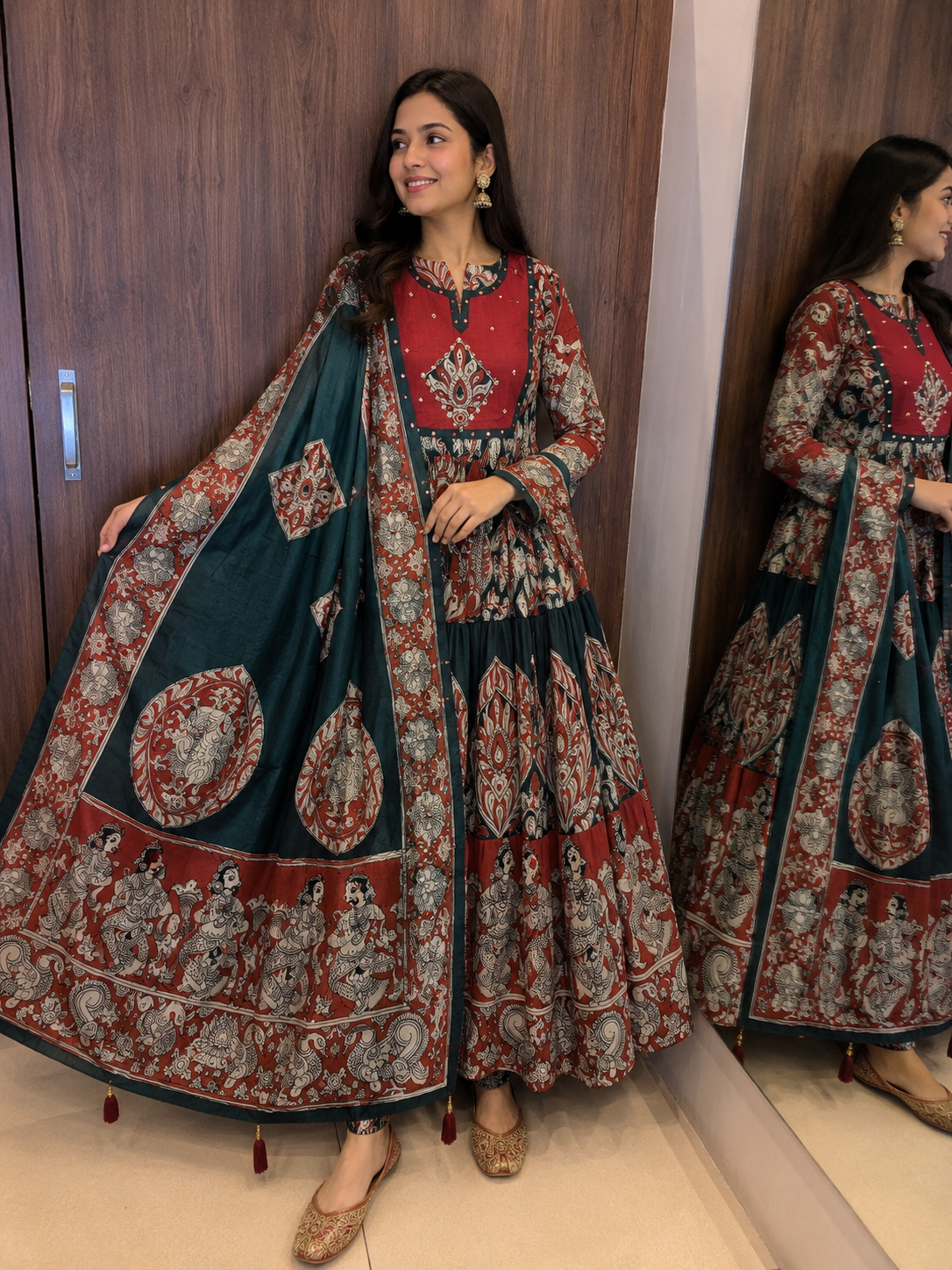 Heritage Kalamkari Anarkali Set (#92)