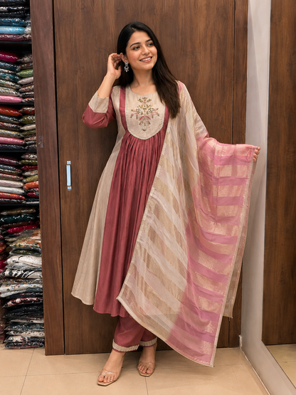 BLUSH BLOOM ANARKALI SET (#87)