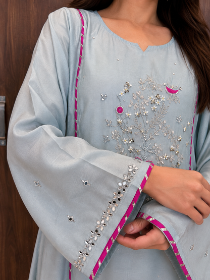 Noor-e-Gul Ice Blue Kurta Set (#93)