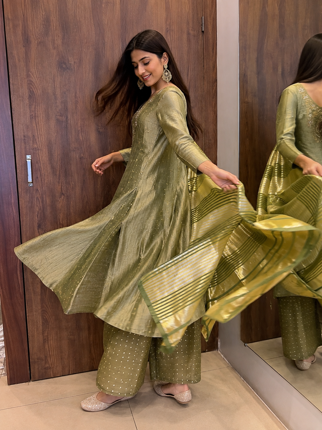 Olive Zari Grace Suit Set (#75)