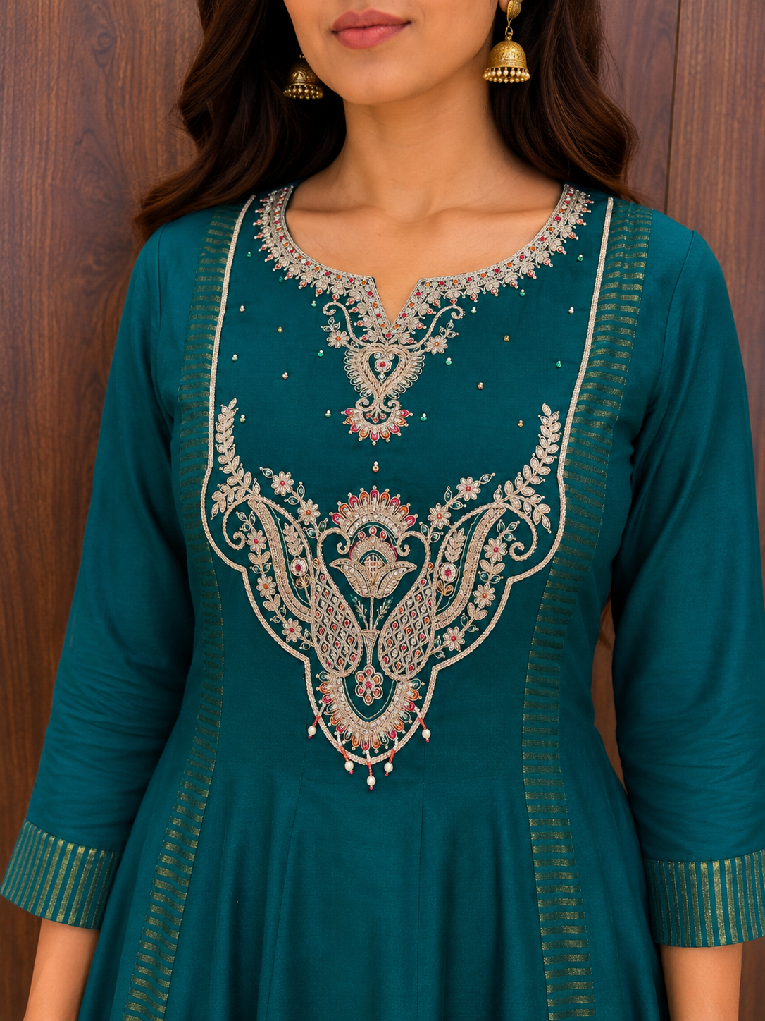 Teal Royale – Embroidered Anarkali Set (#99)