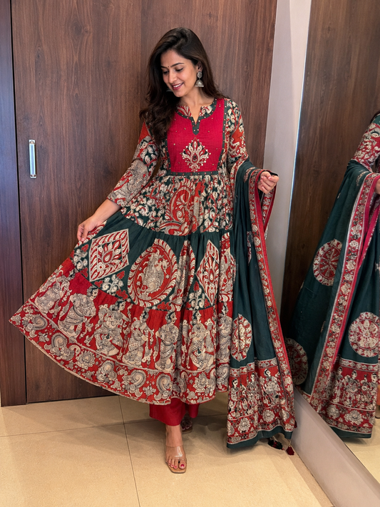 Heritage Kalamkari Anarkali Set (#92)