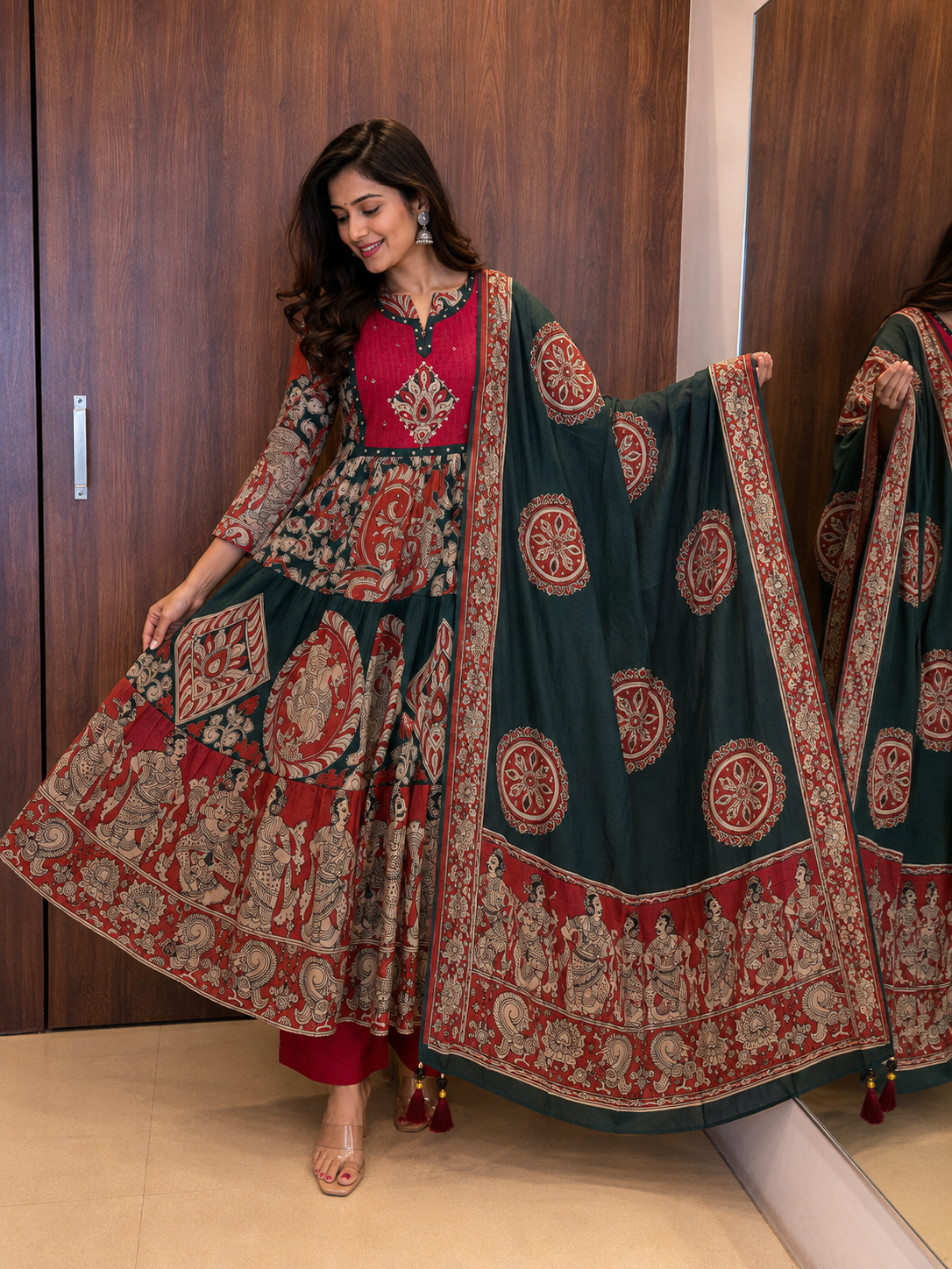 Heritage Kalamkari Anarkali Set (#92)