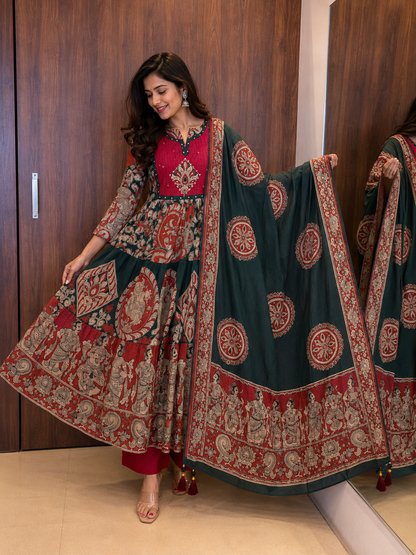 Heritage Kalamkari Anarkali Set (#92)