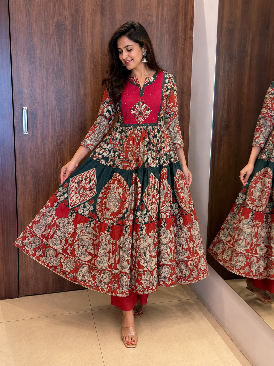 Heritage Kalamkari Anarkali Set (#92)
