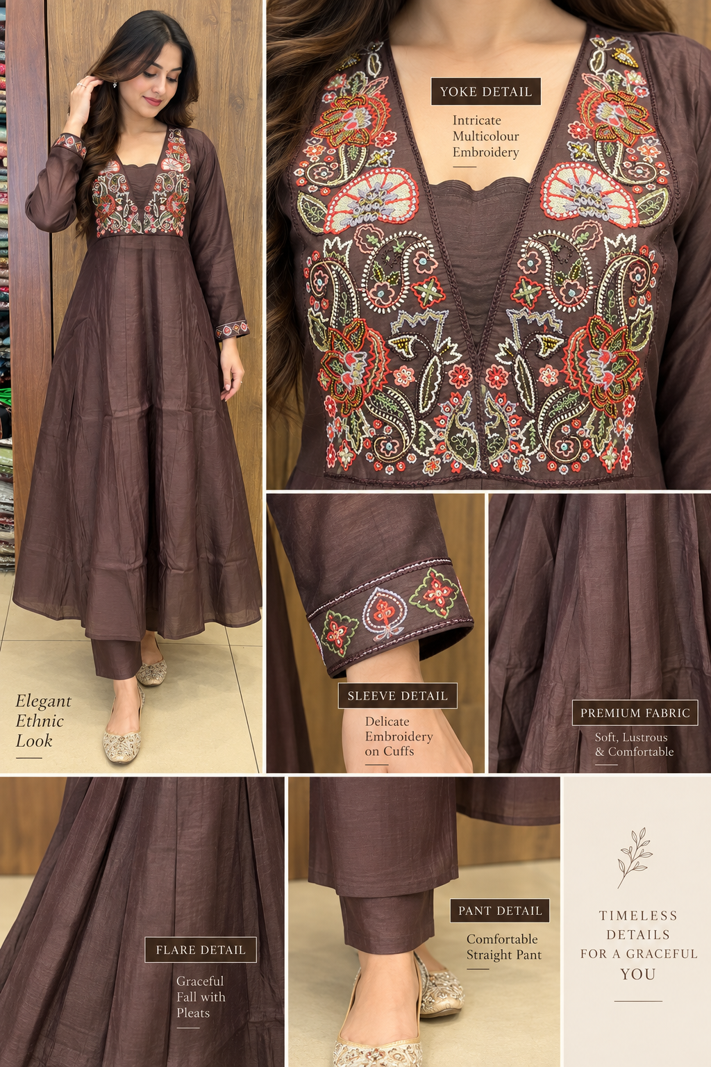 Cocoa Garden Anarkali Set (#111)