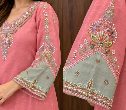 Pastel Charm Kurta Pant Set (#148)