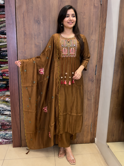 “Heritage Lotus Mul Chanderi Set” (#84)