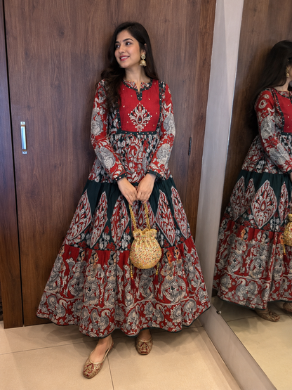 Heritage Kalamkari Anarkali Set (#92)