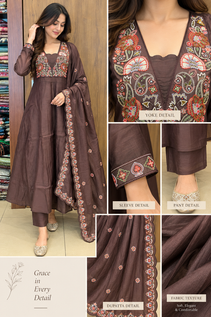 Cocoa Garden Anarkali Set (#111)
