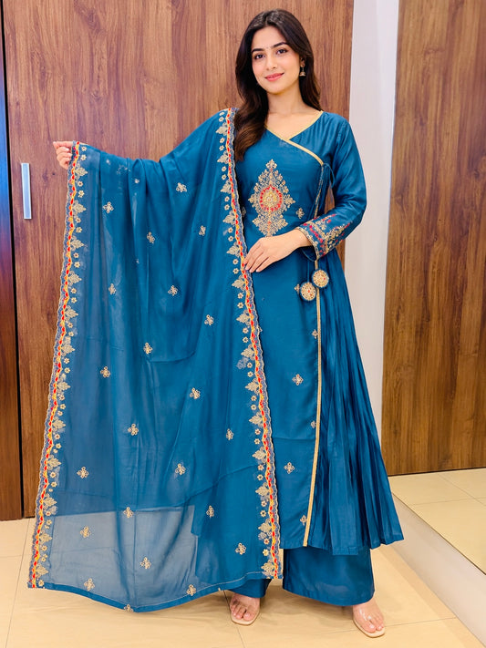 BLUE ANGARKHA ANARKALI SET(#159)