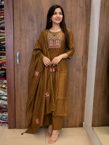 “Heritage Lotus Mul Chanderi Set” (#84)