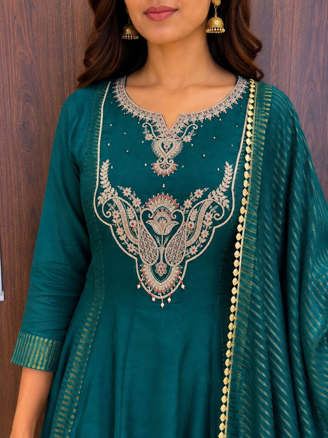 Teal Royale – Embroidered Anarkali Set (#99)