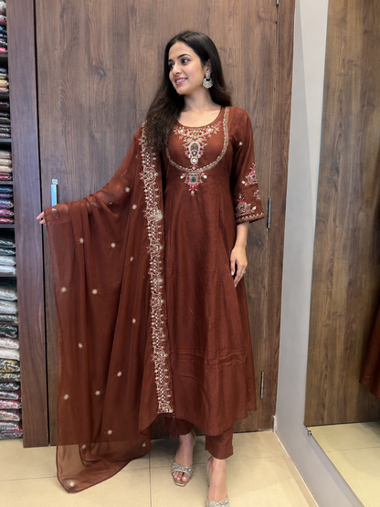 ROYAL COCOA ANARKALI SET (#72)