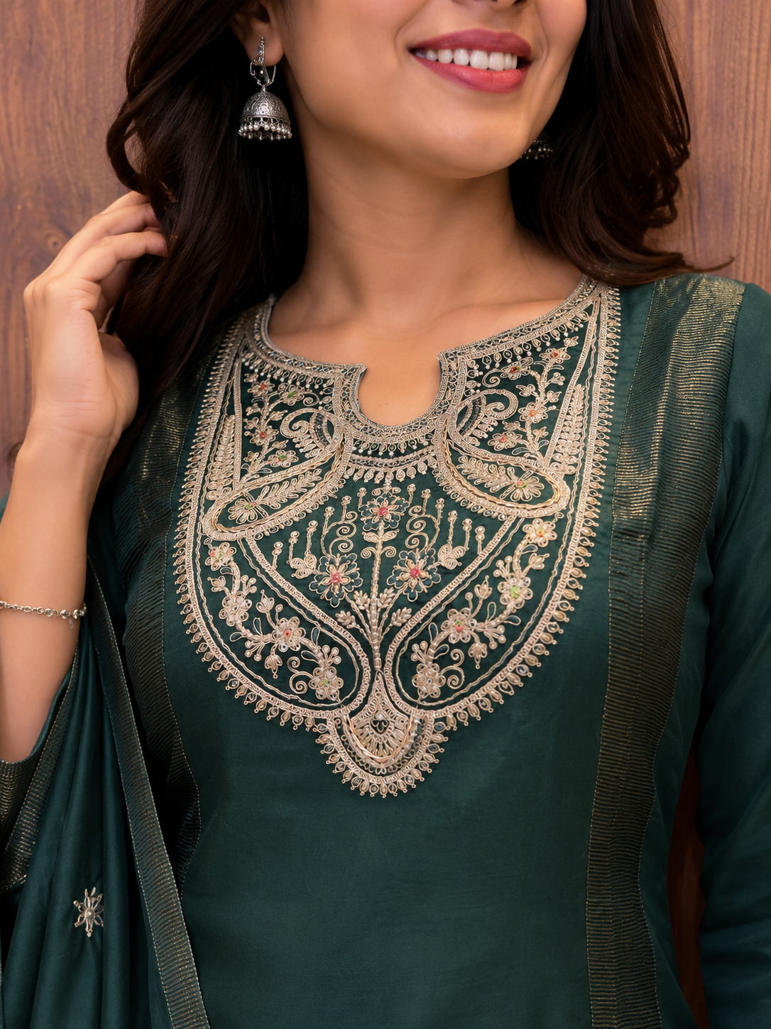 Emerald Zari Grace Anarkali Set (#82)