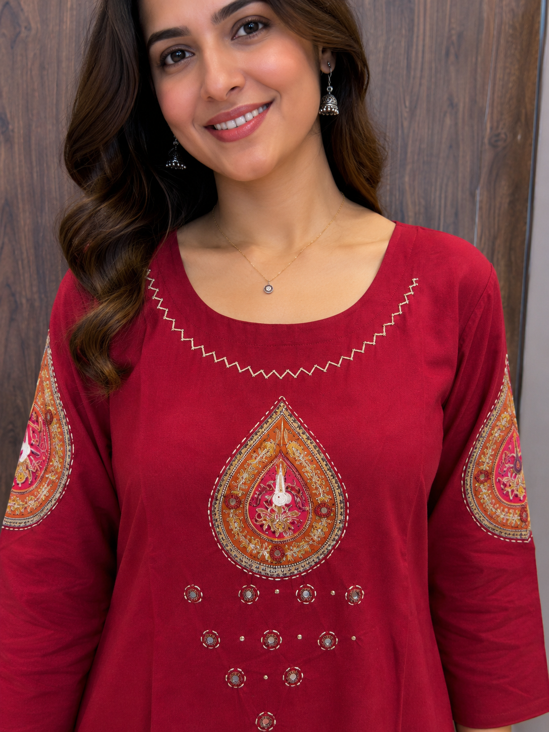 RED GAMTHI DUPATTA SET (#97)