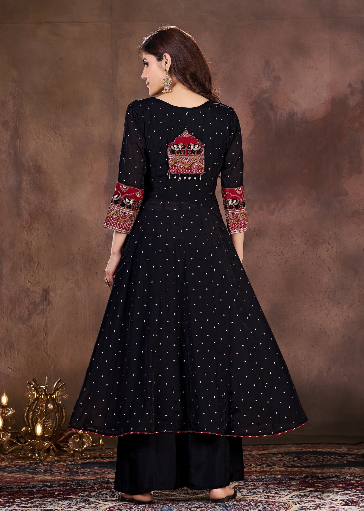 BLACK ANGARKHA ANARKALI SET (#163)