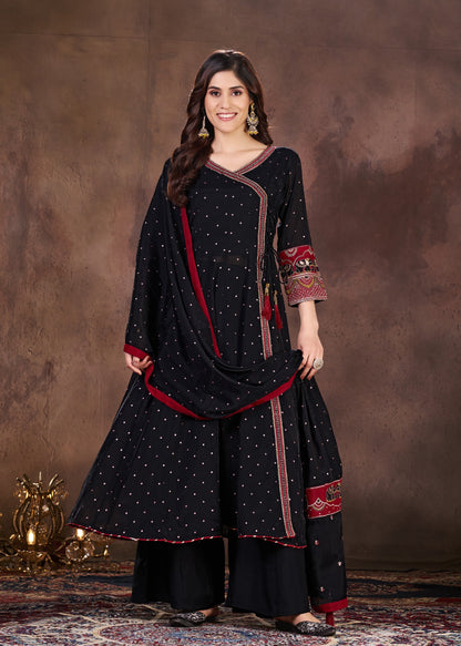 BLACK ANGARKHA ANARKALI SET (#163)
