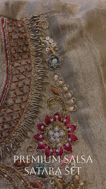 OLIVE AURA EMBROIDERED SARARA SET (#149)